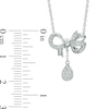 Vera Wang Love Collection 0.19 CT. T.W. Diamond Bow with Teardrop Necklace in Sterling Silver