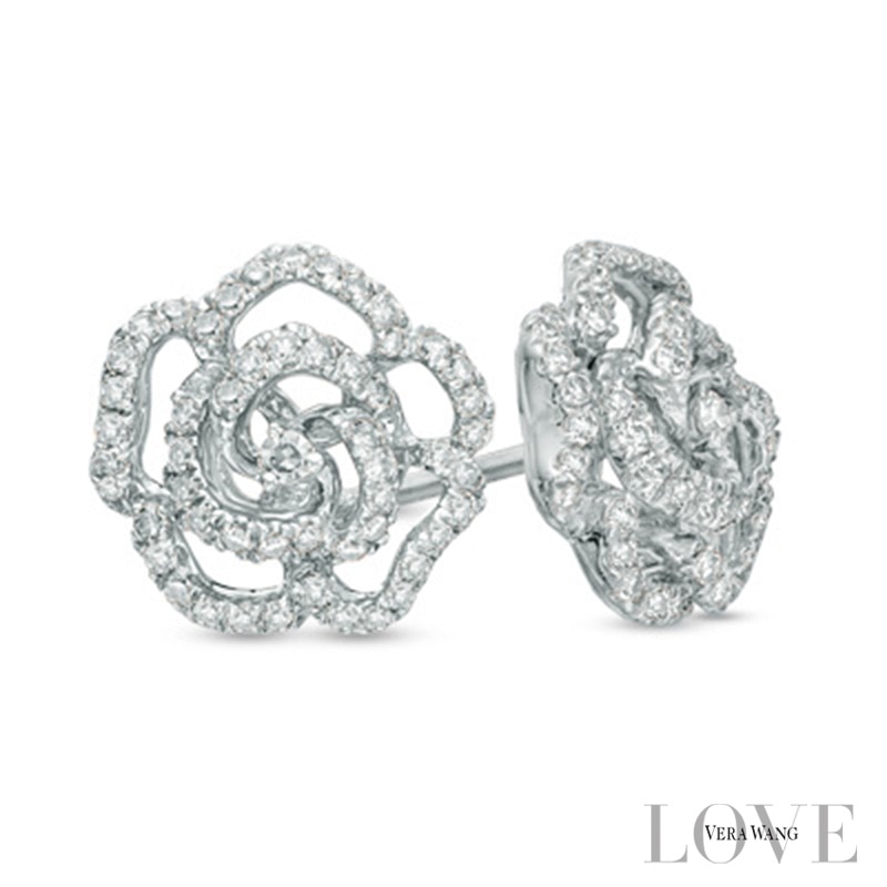Vera Wang Love Collection 0.31 CT. T.W. Diamond Rose Stud Earrings in 14K Gold|Peoples Jewellers