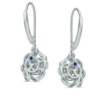 Vera Wang Love Collection 0.29 CT. T.W. Diamond Rose Drop Earrings in 14K White Gold