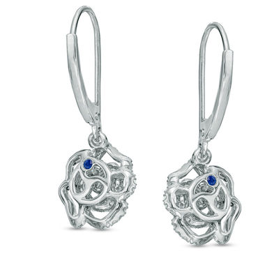 Vera Wang Love Collection 0.29 CT. T.W. Diamond Rose Drop Earrings in 14K White Gold