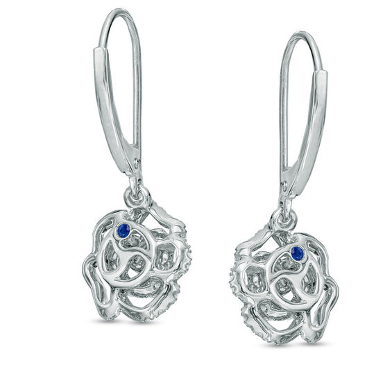 Vera Wang Love Collection 0.29 CT. T.W. Diamond Rose Drop Earrings in 14K White Gold