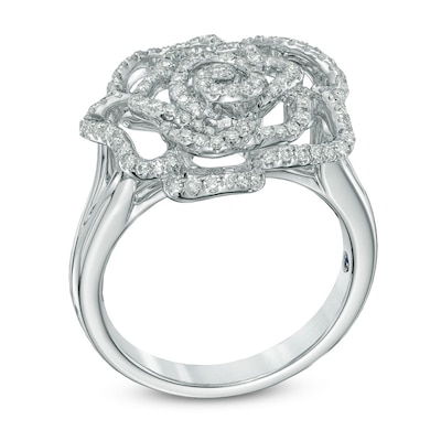 Vera Wang Love Collection 0.47 CT. T.W. Diamond Rose Ring in 14K White Gold