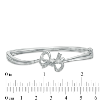 Vera Wang Love Collection 0.12 CT. T.W. Diamond Bow Bangle in Sterling Silver