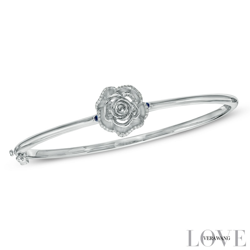 Vera Wang Love Collection 0.12 CT. T.W. Diamond Rose Bangle in Sterling Silver