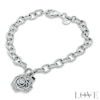 Thumbnail Image 0 of Vera Wang Love Collection 0.18 CT. T.W. Diamond Rose Charm Bracelet in Sterling Silver - 7.5"