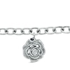 Thumbnail Image 1 of Vera Wang Love Collection 0.18 CT. T.W. Diamond Rose Charm Bracelet in Sterling Silver - 7.5"