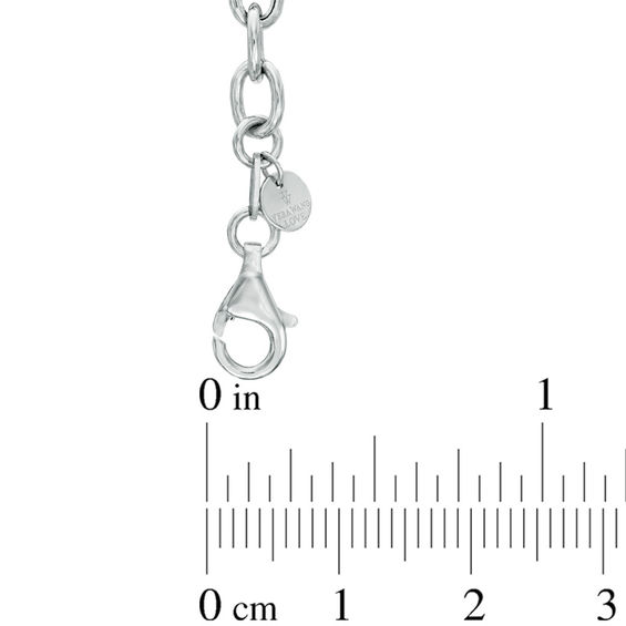 Vera Wang Love Collection 0.18 CT. T.W. Diamond Rose Charm Bracelet in Sterling Silver - 7.5"