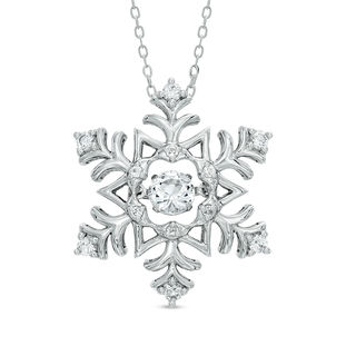 Unstoppable Love™ 6.0mm Lab-Created White Sapphire Snowflake Pendant in Sterling Silver