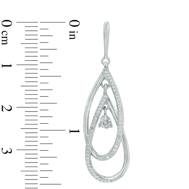 0.25 CT. T.W. Diamond Teardrop Dangle Earrings in Sterling Silver