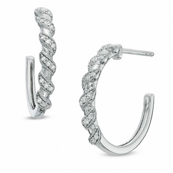 0.15 CT. T.W. Diamond Cascading Hoop Earrings in Sterling Silver