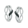 Thumbnail Image 0 of 0.25 CT. T.W. Enhanced Black and White Diamond Overlay Twist Earrings in Sterling Silver