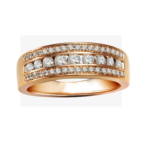 0.50 CT. T.W. Diamond Multi-Row Anniversary Band in 14K Rose Gold