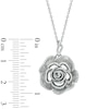 Thumbnail Image 2 of Vera Wang Love Collection 0.18 CT. T.W. Diamond Rose Pendant in Sterling Silver