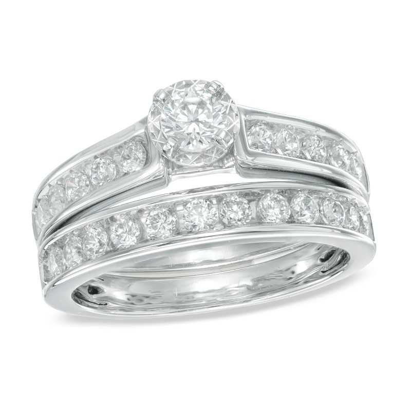 1.00 CT. T.W. Diamond Bridal Set in 14K White Gold|Peoples Jewellers