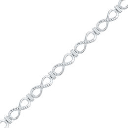 Diamond Accent Infinity Bracelet in Sterling Silver - 7.5&quot;