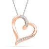 Thumbnail Image 0 of Diamond Accent Tilted Heart Pendant in 10K Rose Gold