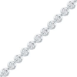 0.16 CT. T.W. Diamond Circle Bracelet in Sterling Silver - 7.25&quot;