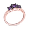 Thumbnail Image 1 of Amethyst Three Stone Ring in 10K Rose Gold