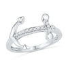 0.10 CT. T.W. Diamond Sideways Anchor Ring in 10K White Gold