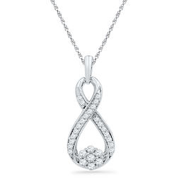 0.25 CT. T.W. Diamond Infinity with Cluster Pendant in 10K White Gold