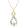 Thumbnail Image 1 of 0.25 CT. T.W. Diamond Infinity with Cluster Pendant in 10K Gold