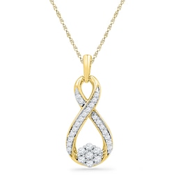 0.25 CT. T.W. Diamond Infinity with Cluster Pendant in 10K Gold