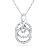 Thumbnail Image 0 of 0.20 CT. T.W. Diamond Double Circle with Infinity Pendant in 10K White Gold