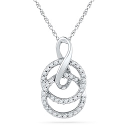 0.20 CT. T.W. Diamond Double Circle with Infinity Pendant in 10K White Gold