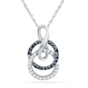 Thumbnail Image 0 of 0.20 CT. T.W. Enhanced Black and White Diamond Double Circle with Infinity Pendant in 10K White Gold