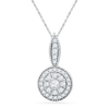 Thumbnail Image 0 of 0.33 CT. T.W. Diamond Cluster Frame Drop Pendant in 10K White Gold