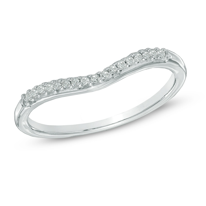 Diamond Accent Chevron Midi Ring in Sterling Silver|Peoples Jewellers