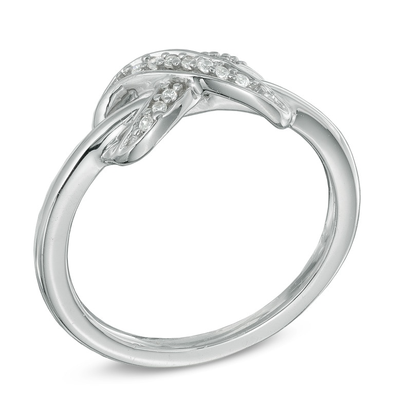 Diamond Accent Infinity Midi Ring in Sterling Silver