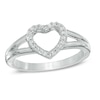 Thumbnail Image 1 of Diamond Accent Heart Outline Midi Ring in Sterling Silver