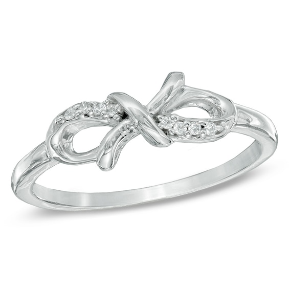 Diamond Accent Infinity Knot Ring In Sterling Silver | Celtic Infinity