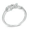 Thumbnail Image 1 of Diamond Accent Infinity Knot Midi Ring in Sterling Silver