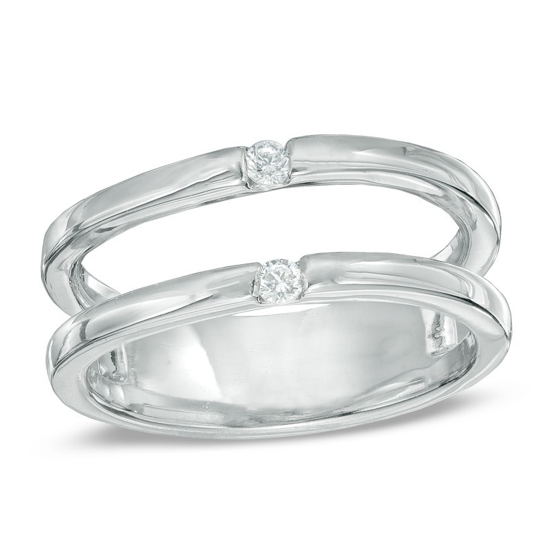 Diamond Accent Double Row Midi Ring in Sterling Silver|Peoples Jewellers