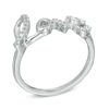 Diamond Accent Cursive "love" Midi Ring in Sterling Silver