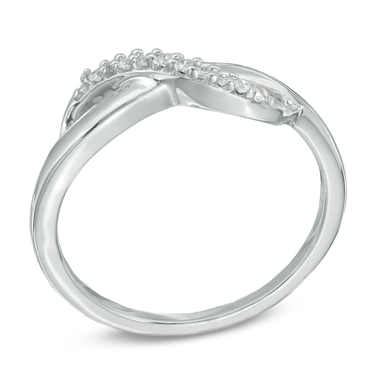 Main Image 2 of Diamond Accent Infinity Midi Ring in Sterling Silver