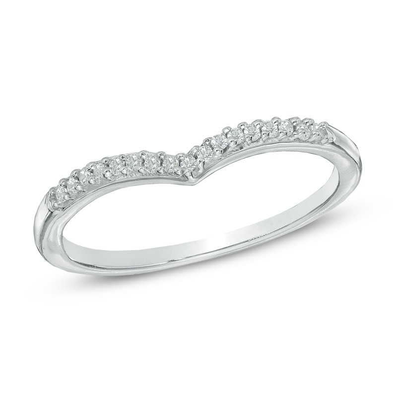Diamond Accent Chevron Midi Ring in Sterling Silver|Peoples Jewellers