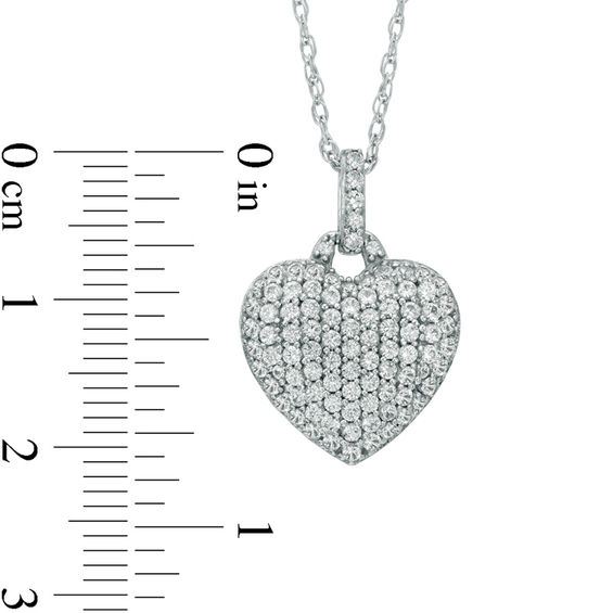 Lab-Created White Sapphire Heart Pendant in Sterling Silver