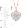 Lab-Created White Sapphire Heart Pendant in Sterling Silver with 14K Rose Gold Plate