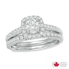 1.00 CT. T.W. Certified Canadian Diamond Frame Bridal Set in 14K White Gold (I/I1)