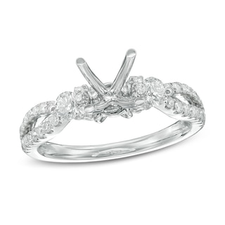 0.58 CT. T.W. Diamond Split Shank Semi-Mount in 14K White Gold