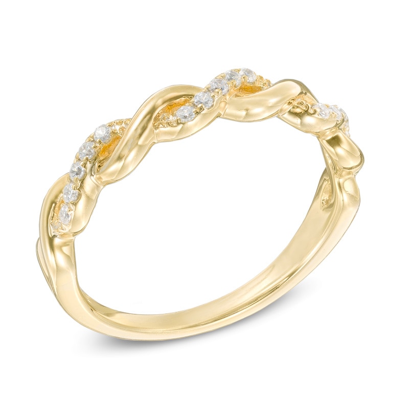 0.12 CT. T.W. Diamond Twisting Anniversary Band in 10K Gold|Peoples Jewellers