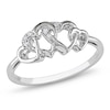 Diamond Accent Interlocking Hearts Ring in 10K White Gold