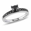 Thumbnail Image 0 of 0.85 CT. T.W. Black Diamond Ring in Sterling Silver