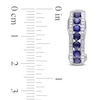 Thumbnail Image 1 of Blue Lab-Created Sapphire Hoop Earrings in Sterling Silver