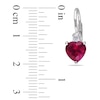 Thumbnail Image 1 of 7.0mm Heart-Shaped Lab-Created Ruby and White Lab-Created Sapphire Drop Earrings in Sterling Silver