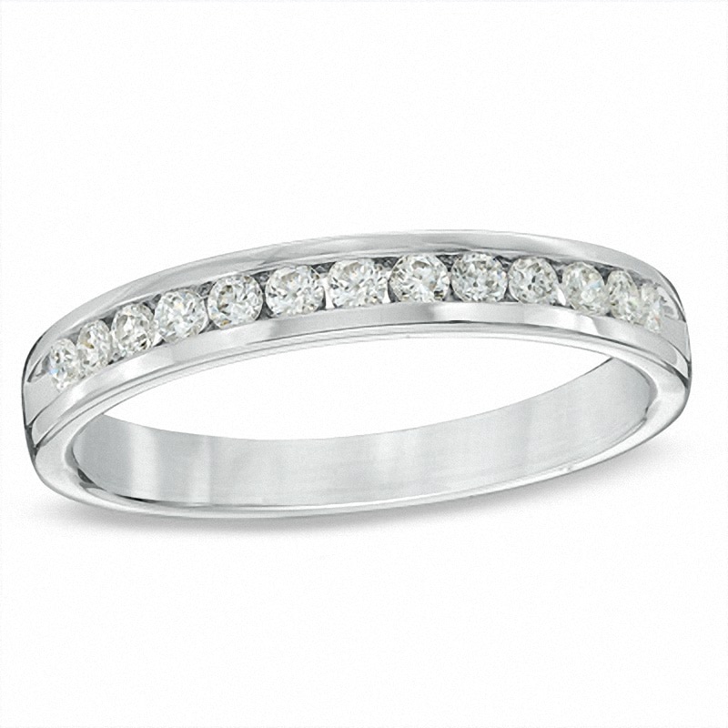 0.25 CT. T.W. Certified Colourless Diamond Anniversary Band in 18K White Gold (E/I1)|Peoples Jewellers