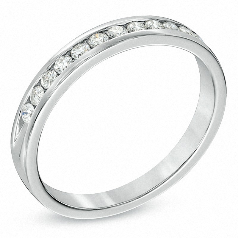 0.25 CT. T.W. Certified Colourless Diamond Anniversary Band in 18K White Gold (E/I1)|Peoples Jewellers